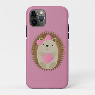 Capa Para iPhone 11 Pro Garota bonita ouvindo abraço de coração rosa
