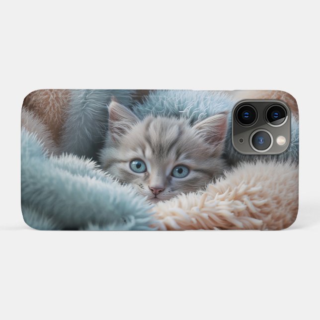 Capa Para iPhone 11 Pro Gatinho Fofinho em um Cobertor Macio (Verso (horizontal))