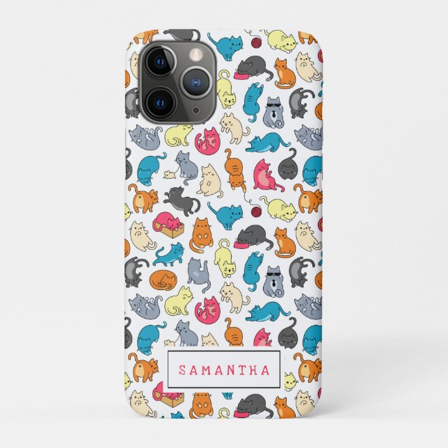Capa Para iPhone 11 Pro Gatinhos travesseiros Personalizados (Verso)