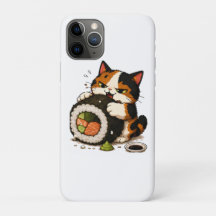 Gato Calico Mal-Humorado Amante de Sushi 