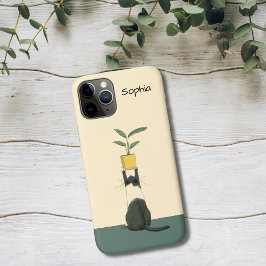 Capa Para iPhone 11 Pro Gato com Planta