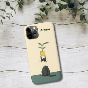 Capa Para iPhone 11 Pro Gato com Planta