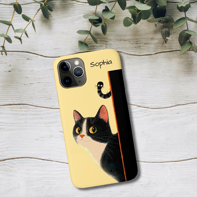 Capa Para iPhone 11 Pro Gato Curioso e Minhoca Sorrateira (Criador carregado)