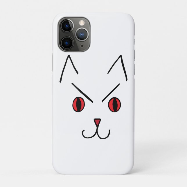 Capa Para iPhone 11 Pro Gato Demônio Irritado (Verso)