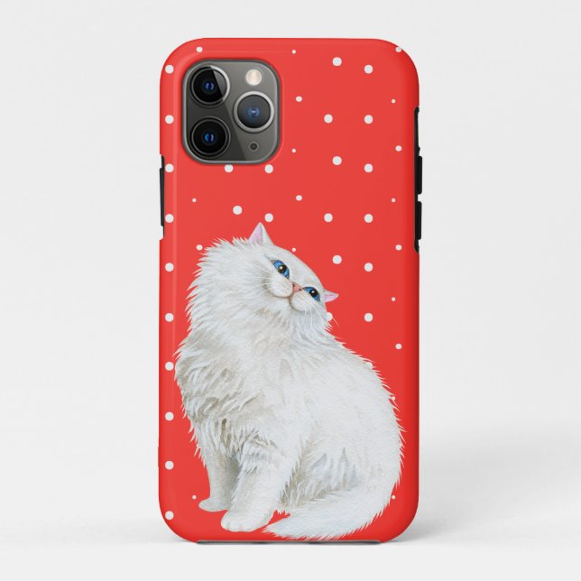 Capa Para iPhone 11 Pro Gato persa em vermelho (Verso)