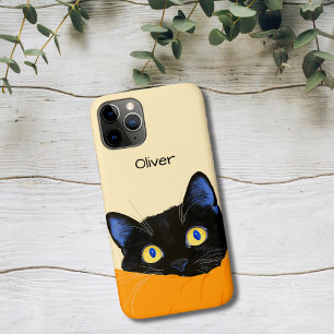 Capa Para iPhone 11 Pro Gato Preto Espiando