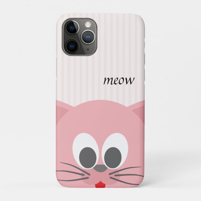 Capa Para iPhone 11 Pro Gato Rosa-de-fenda doce (Verso)