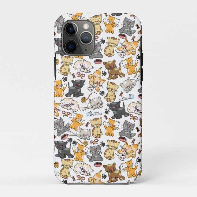 Capa Para iPhone 11 Pro Gatos de Gatinhos Repletos (Verso)