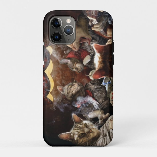 Capa Para iPhone 11 Pro Gatos jogando pôquer (Verso)