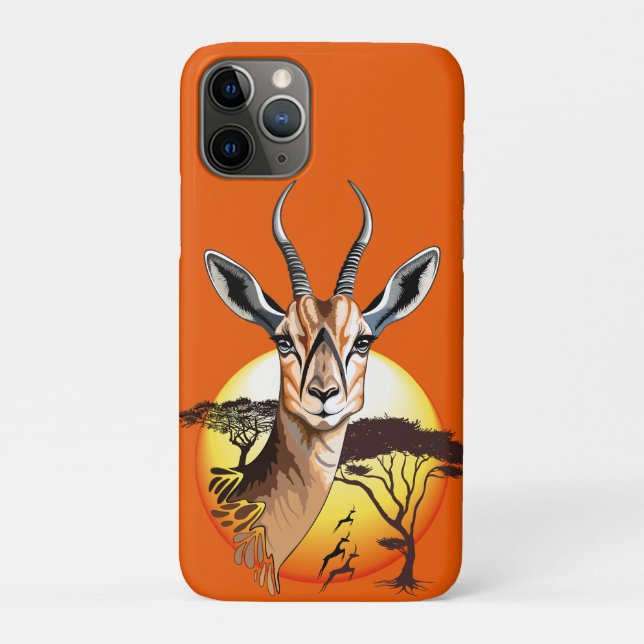 Capa Para iPhone 11 Pro Gazelle African Antelope Wild Animal (Verso)