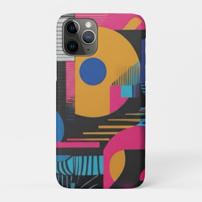Capa Para iPhone 11 Pro Geometria Abstrata Vibrante Design Pop Glitch Caos (Verso)