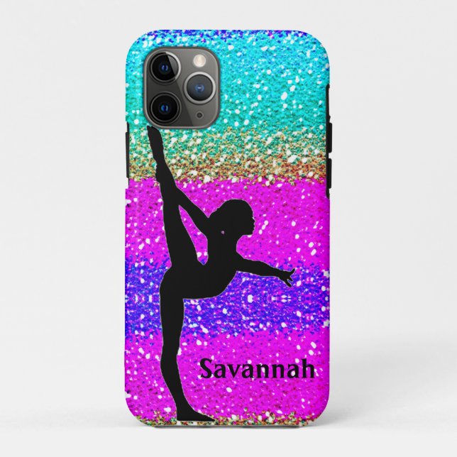 Capa Para iPhone 11 Pro Ginástica Colorida Sparkle Personalizada (Verso)
