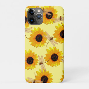 Capa Para iPhone 11 Pro Girassóis E Dragas,