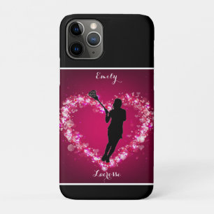 Capa Para iPhone 11 Pro Girls Lacrosse Floating Hearts