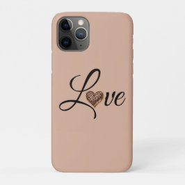 Capa Para iPhone 11 Pro Glam Leopard Heart Love Design