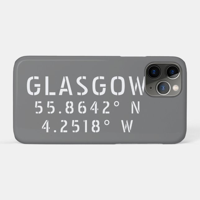 Capa Para iPhone 11 Pro Glasgow Scotland Latitude & Longitude (Verso (horizontal))