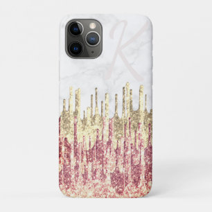 Capa Para iPhone 11 Pro Glitter bonito Elegante na moda pinga mármore bra