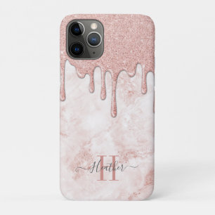 Capa Para iPhone 11 Pro Glitter Brilhante Rosa Dourado feminino