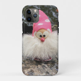 Capa Para iPhone 11 Pro Gnomo do Jardim Bonito, Bolinhas Rosa, Polônia Pol