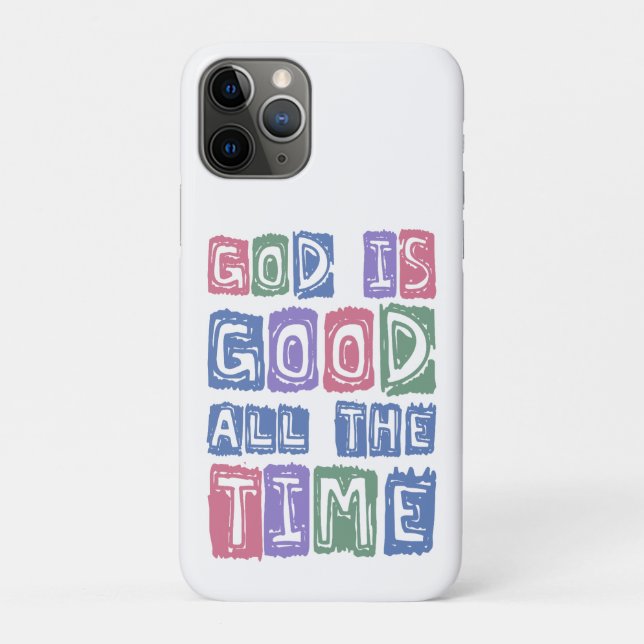 Capa Para iPhone 11 Pro God is good All the time Retro faith (Verso)
