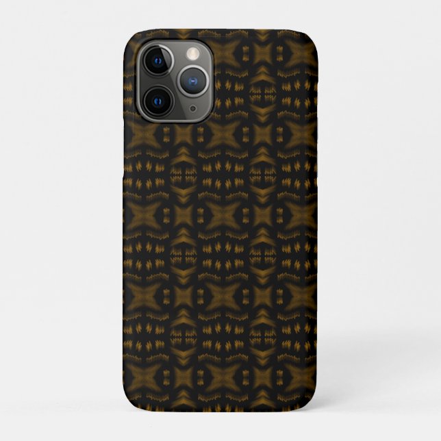 Capa Para iPhone 11 Pro Golden Obsidian Tribal Ikat Pattern (Verso)