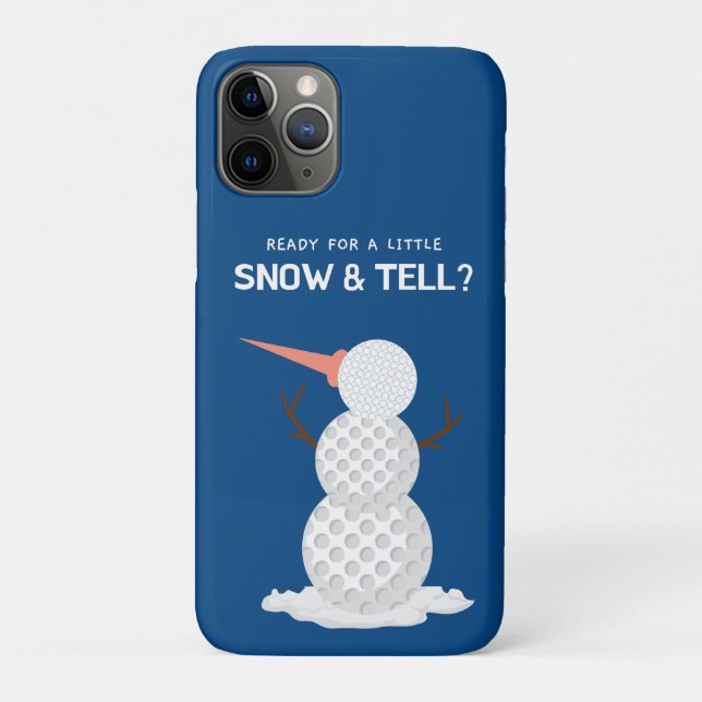 Capa Para iPhone 11 Pro Golf ball Snowman (Verso)