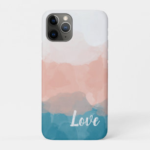 Capa Para iPhone 11 Pro Gradação Gradata de Amor Azul e Rosa-Rosa