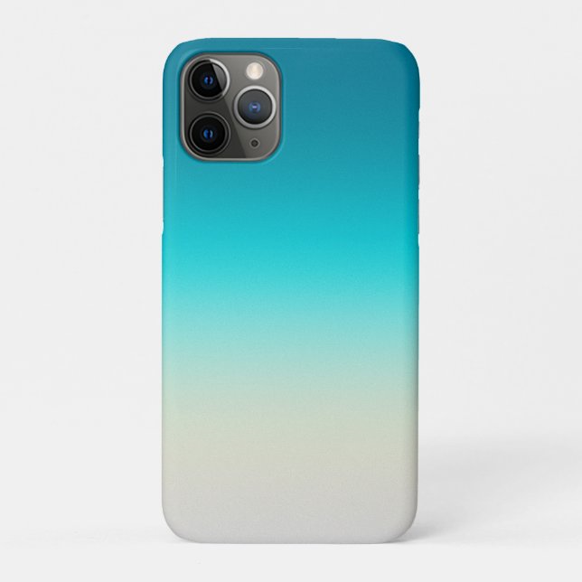 Capa Para iPhone 11 Pro Gradiente Moderno de Turquesa Ombre (Verso)