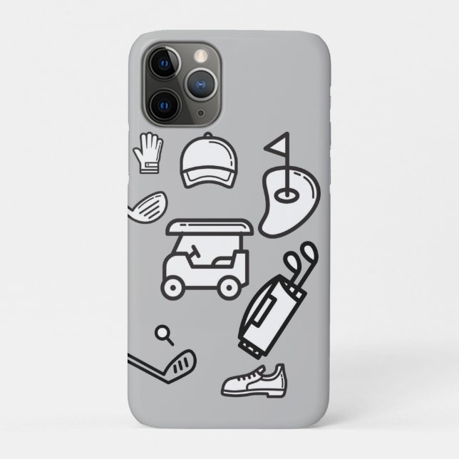 Capa Para iPhone 11 Pro Gráfico de calçado do carrinho de golfe boné de lu (Verso)