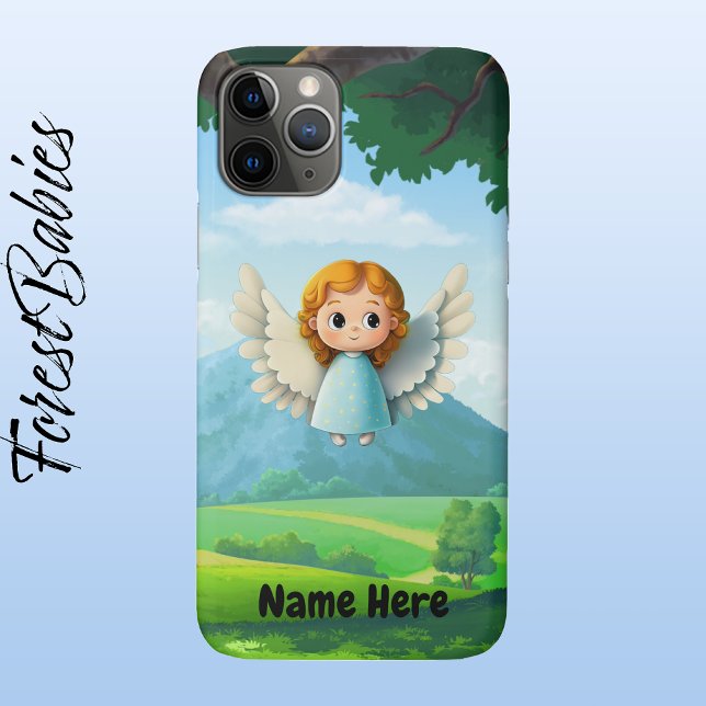 Capa Para iPhone 11 Pro Gráfico de Cartoons Adoráveis de Anjo Celestial (👼🏻 Angel, ForestBabies Phone Case - Front)