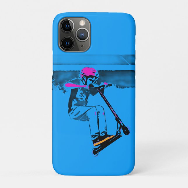 Capa Para iPhone 11 Pro Grande Salto - Piloto de Scooter (Verso)