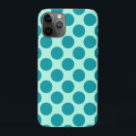 Capa Para iPhone 11 Pro Grandes pontos retrorreflectores - aqua e turquesa<br><div class="desc">Bolinhas retrorreflectoras/pontos de moedas - pontos de turquesa sobre fundo aquamarino leve</div>