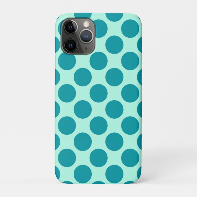 Capa Para iPhone 11 Pro Grandes pontos retrorreflectores - aqua e turquesa (Verso)