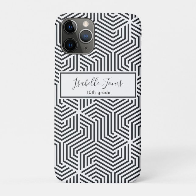 Capa Para iPhone 11 Pro guião geométrica na moda personalizada (Verso)