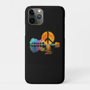Capa Para iPhone 11 Pro Guitar-lago Shadow Peace Love Guitar Hippie