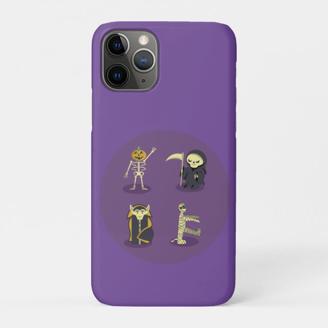 Capa Para iPhone 11 Pro Halloween Skeleton Dracula Mummy Grim Reaper (Verso)