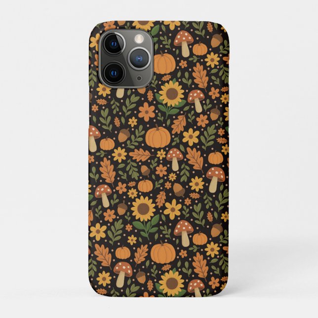 Capa Para iPhone 11 Pro Hand Drawn Rustic Fall Pattern  (Verso)