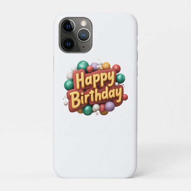 Capa Para iPhone 11 Pro happy birthday (Verso)