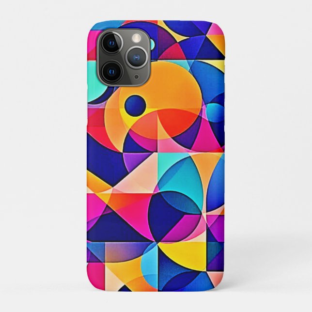 Capa Para iPhone 11 Pro Harmonia Geométrica Vibrante (Verso)