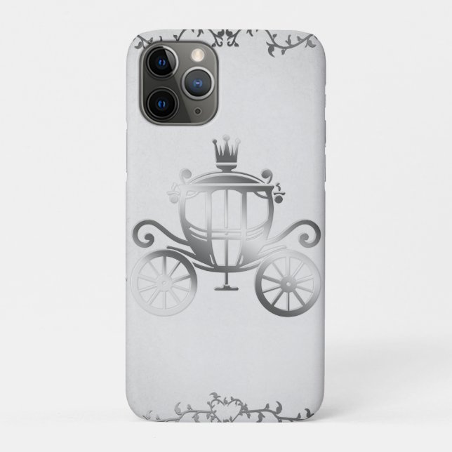 Capa Para iPhone 11 Pro História do Carro Elegante Prata Livro Branco Prin (Verso)
