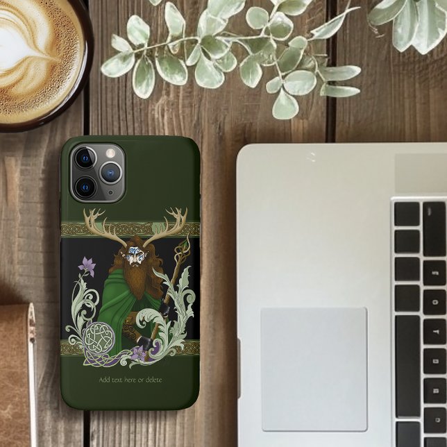 Capa Para iPhone 11 Pro Homem Antílope Céltico Verde (Criador carregado)