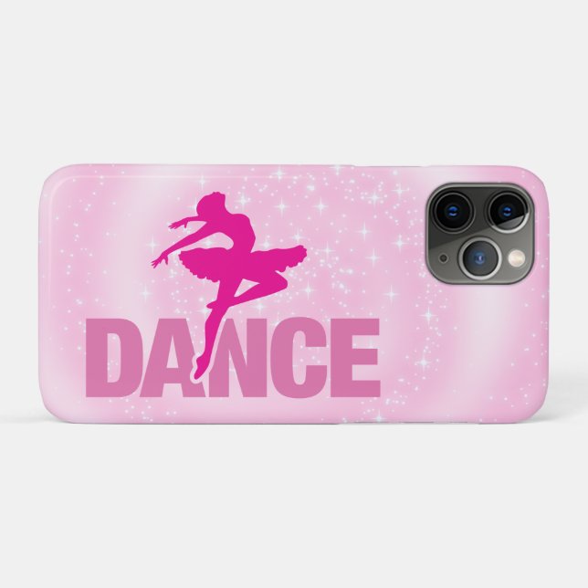 Capa Para iPhone 11 Pro Hot Pink Ballerina Dance Sparkle (Verso (horizontal))