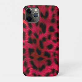 Capa Para iPhone 11 Pro Hot Pink Leopard Print Faux