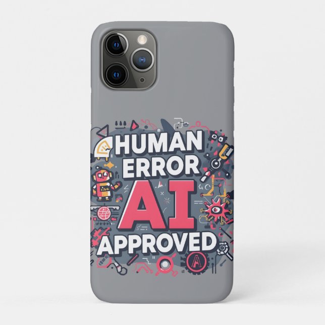 Capa Para iPhone 11 Pro Human Error AI Approved Digital Art (Verso)