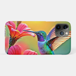 Capa Para iPhone 11 Pro Hummingbird vibrante no Sunset Design
