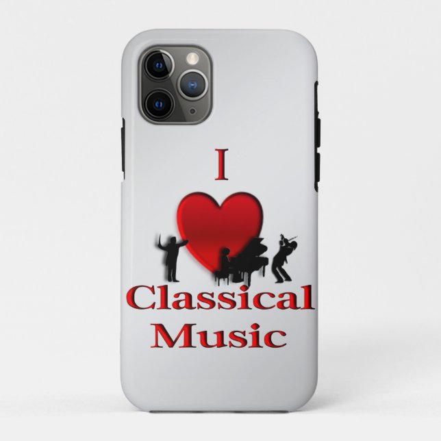 Capa Para iPhone 11 Pro I Heart Classical Music (Verso)