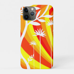 Capa Para iPhone 11 Pro Ilustração Botânica Laranja e Branco