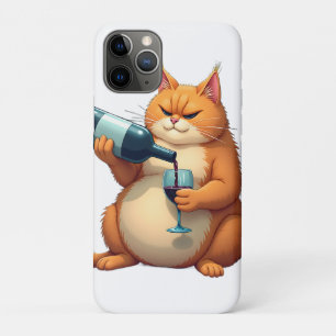 Capa Para iPhone 11 Pro Ilustração de Arte Moderna do Gato Luxuoso Embriag