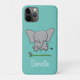 Capa Para iPhone 11 Pro ilustração de desenho animado de elefante de beb