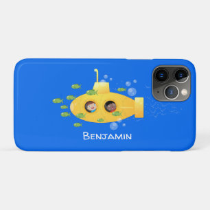 Capa Para iPhone 11 Pro Ilustração de desenho animado submarino amarelo